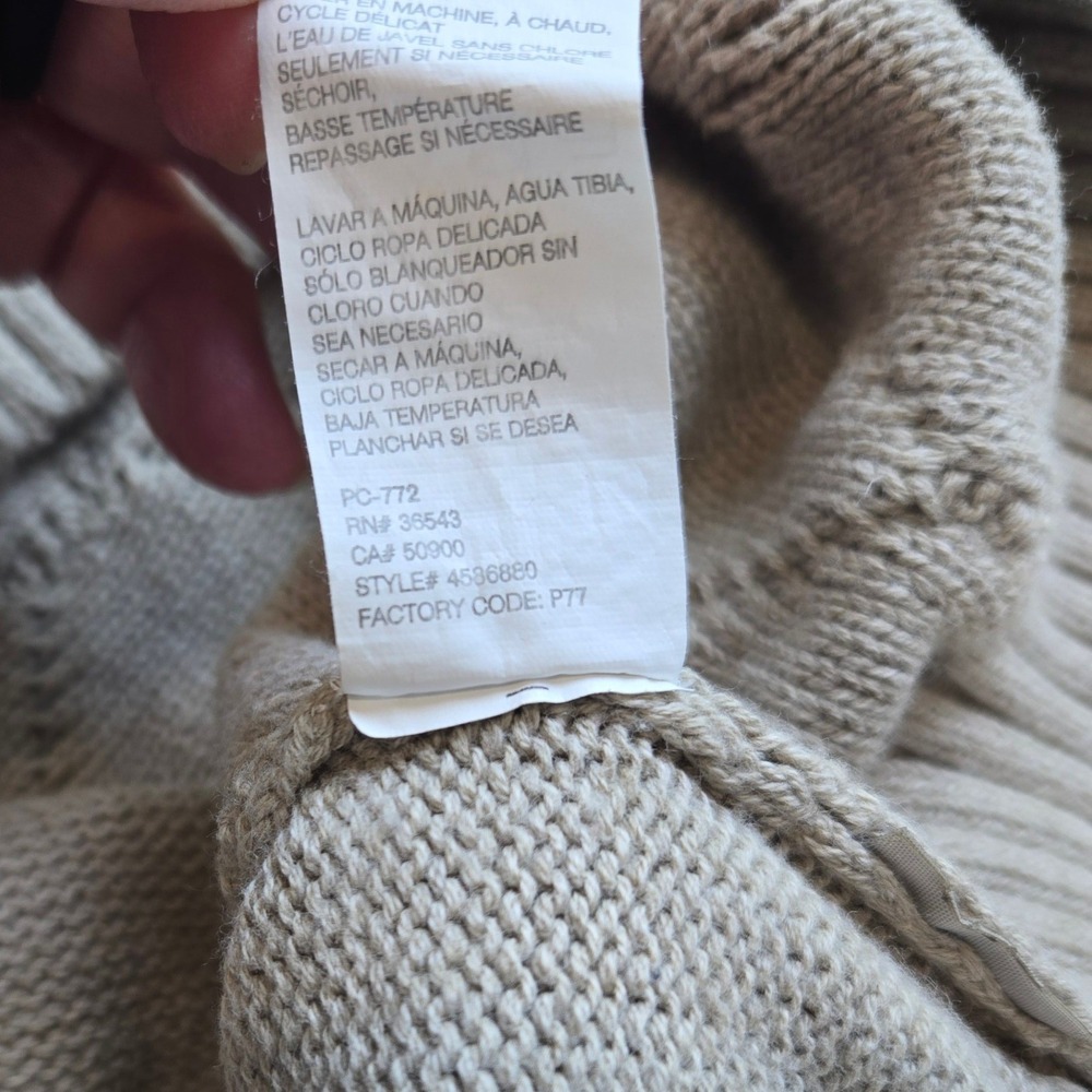 IZOD Sweater Mens XL Beige Preppy Diamond Cable Knit 100% Cotton Gorpcore Y2K - Picture 6 of 9